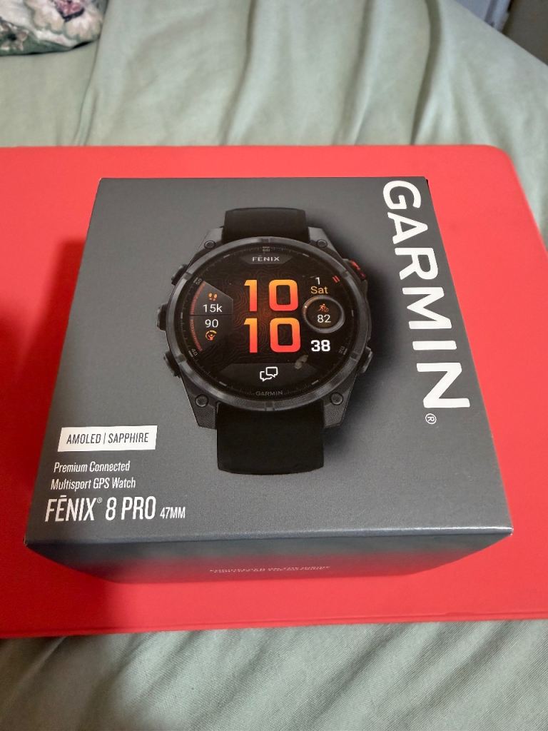 New Sealed Garmin Fenix 8 Pro AMOLED Watch 47mm Sapphire DLC Titanium Carbon Grey 