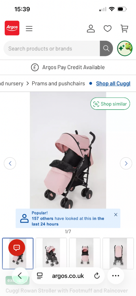 Cuggl Rowan Stroller with Footmuff and Raincover - Rose