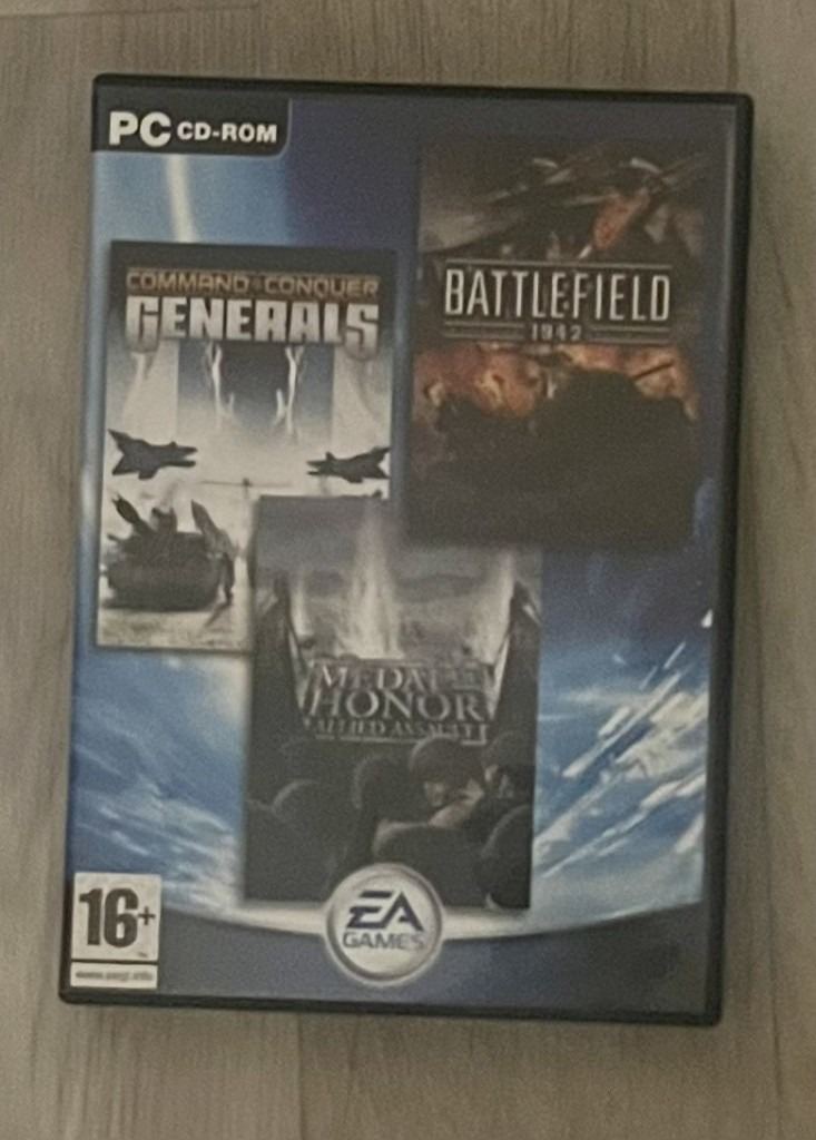 PC, trilogy pack of games, Medal of Honour,Battlefield 1942,Command&Conquer (7 discs)