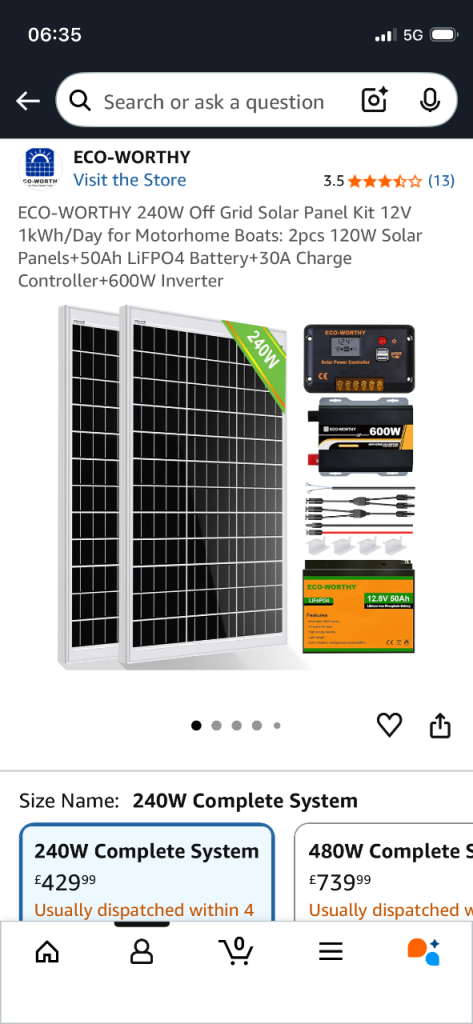 New eco worthy solar kit for camper