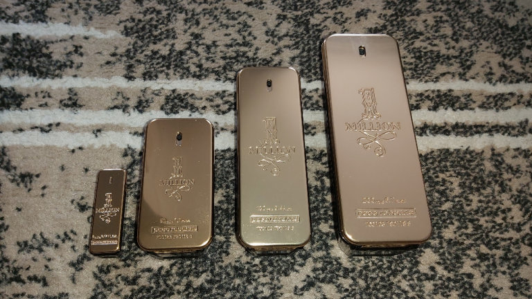 EMPTY Pacco Rabbane 1 Million Eau de Toillete Parfume Spray Bottles