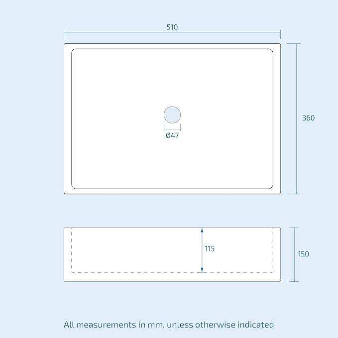 image for Leven 510 x 360mm Cloakroom Rectangle Stand Alone Counter Top Basin Sink