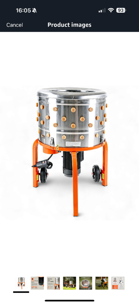 SuperHandy Chicken Plucker 230VAC - Electric Stainless Steel Poultry Processing Machine with 92 Soft
