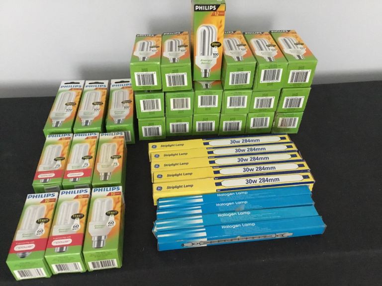 NEW PHILIPS Low Energy Power Saving CFL Stick Light Bulbs (& many others)