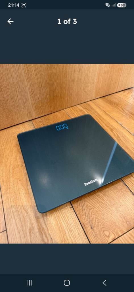 Homebuds Digital Bathroom Scales Body Weighing Crystal Clear LED and Step-On 