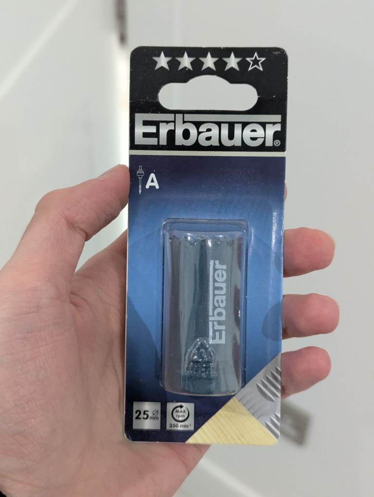 Erbauer Hole Saw and hex shank hole saw arbour