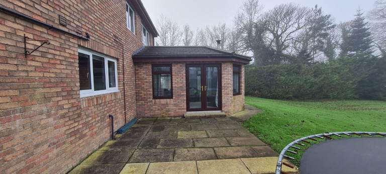 Brown PVC Windows with Wooden Blinds to Fit