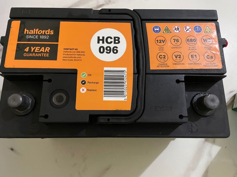76amp 12volt Halfords battery