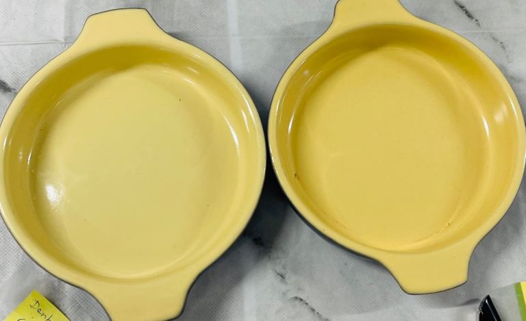 X2 Denby Blue & Yellow 6 Inch Roasting Dishes  
