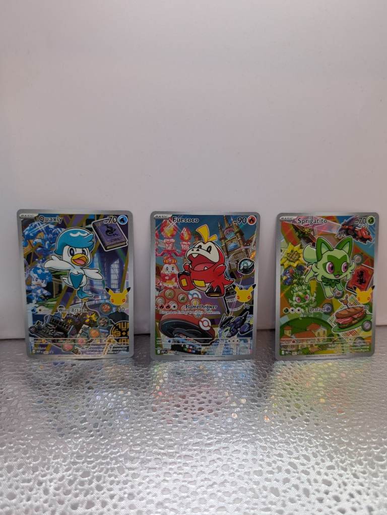 Pokemon Trading Cards - Quaxly, Fuecoco, Sprigatito - As Good As New
