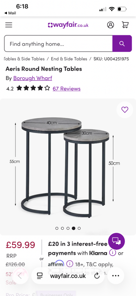 Borough Wharf Aeris Round Nesting Tables – Grey Top