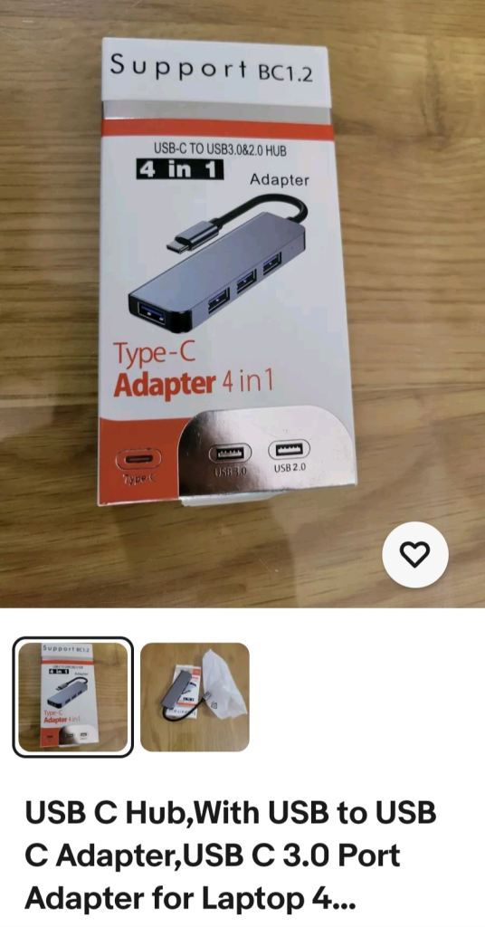 USB C Hub,With USB to USB C Adapter,USB C 3.0 Port Adapter for Laptop 4...