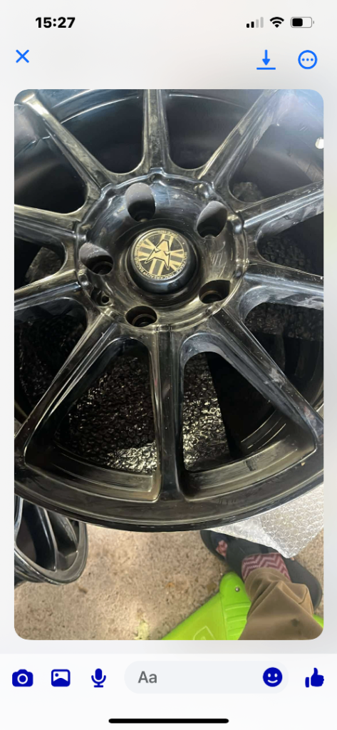 Set of 4 Black Alloy Wheels - Good Condition
