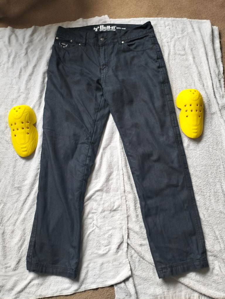 Bull-It Mens CE  Denim Motorcycle Jeans Blue 34" W Reg Leg 32"