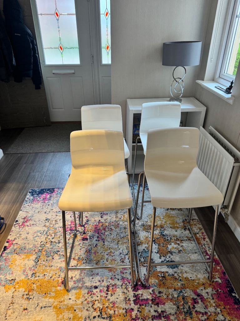 IKEA white bar stools x 4