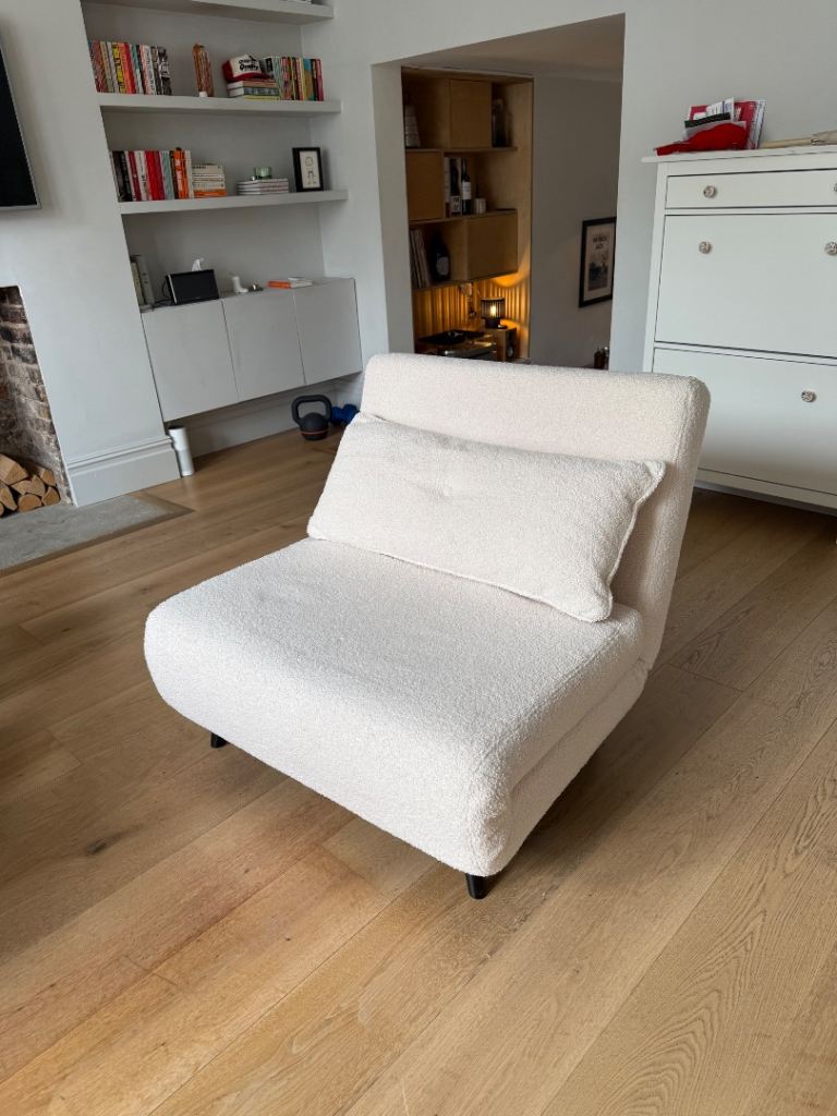 Habitat Roma Small Double Boucle Chairbed - Cream