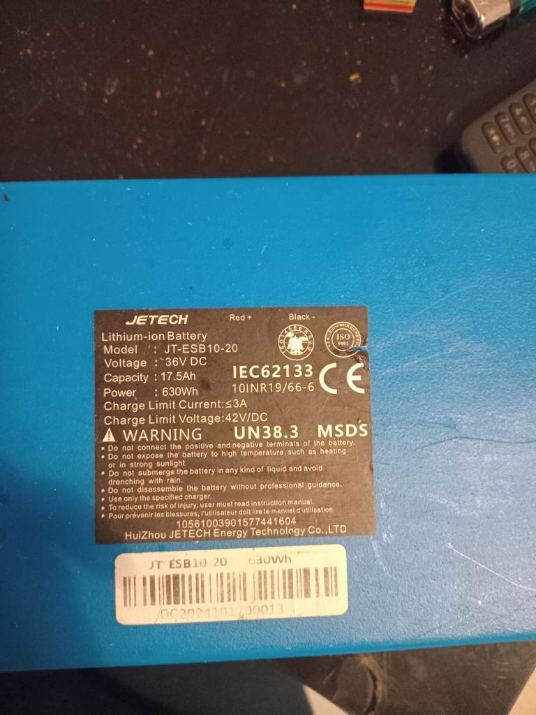 Used 36v iscooter battery JETECH 