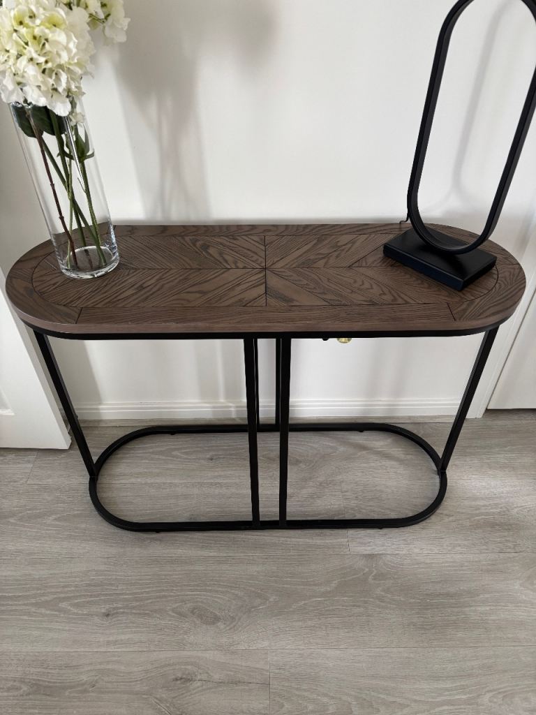 Chevron Weathered Ash Console Table