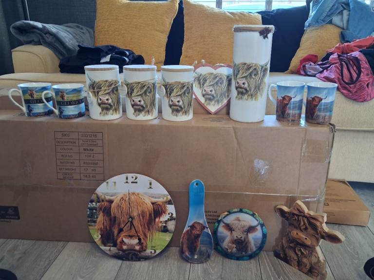 Highland cow kitchen items