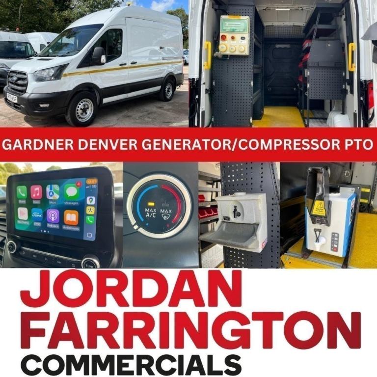 2020 70 reg FORD TRANSIT 2.0 RWD MWB L2H3 ULEZ GARDNER DENVER GEN COMPRESSOR PTO