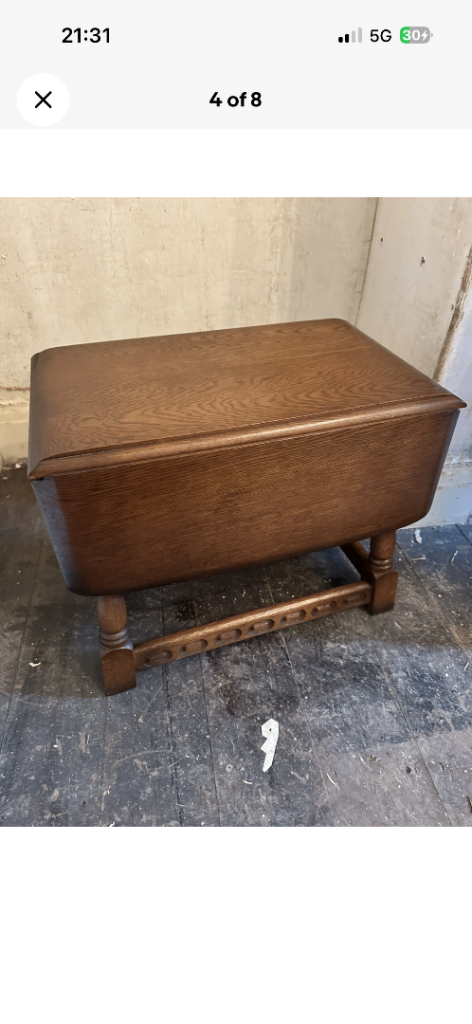 Vintage Dark Oak drop leaf Twist top Coffee / Side Table