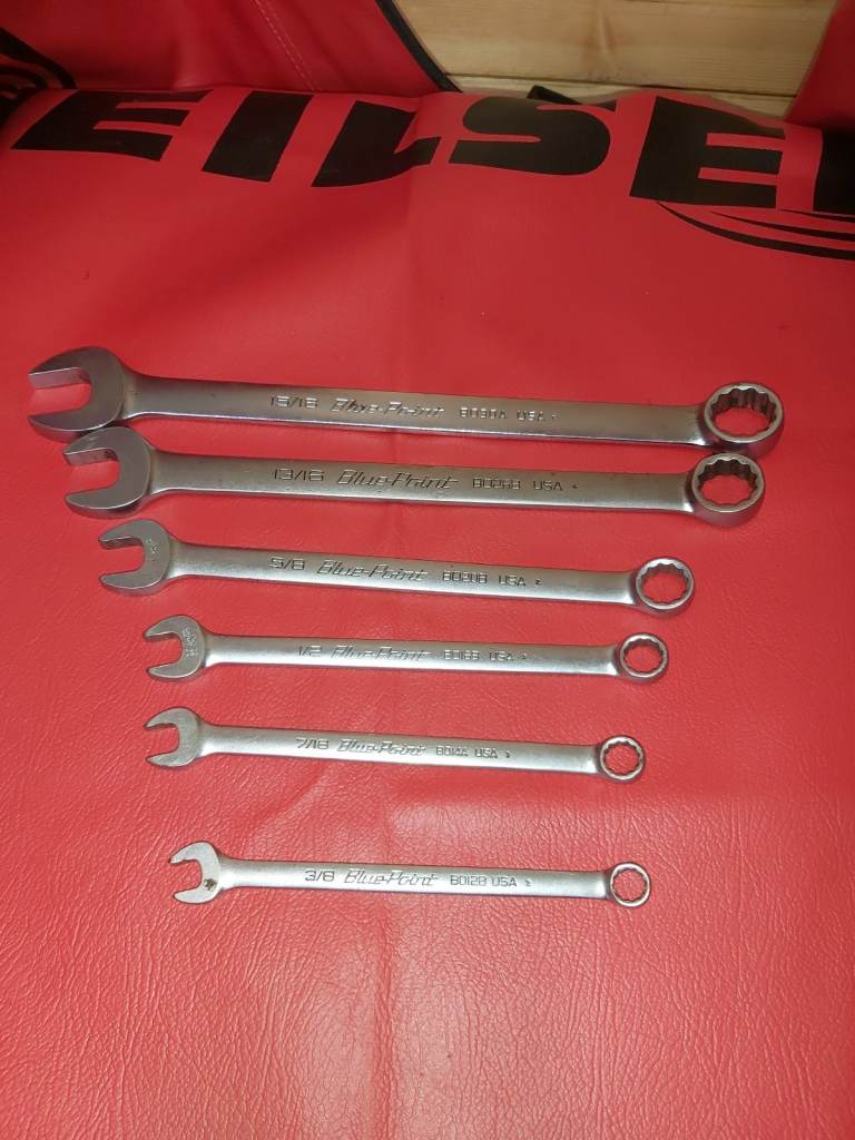 BLUE POINT BY SNAP ON TOOLS COMBINATION SPANNER BUNDLE IMP. 6 SPANNERS. JOB LOT