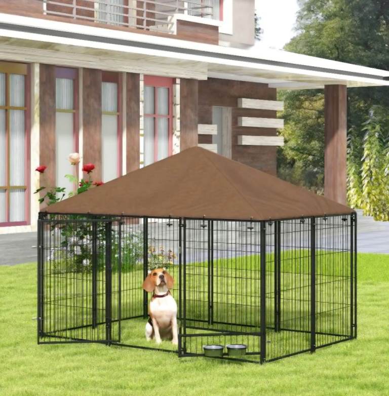 Pawhut outdoor dog kennel puppy play pen