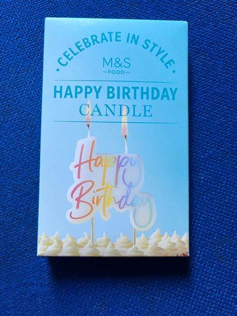 M&S Food Happy Birthday Candle – Brand New