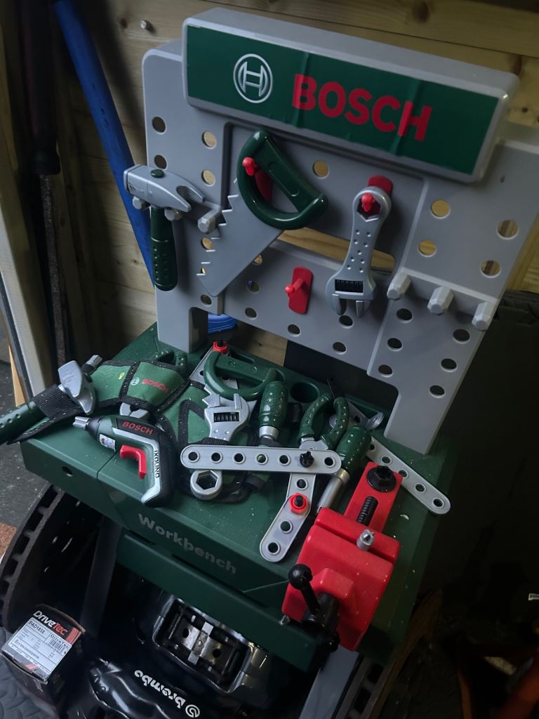 Kids Bosch work bench and tools 