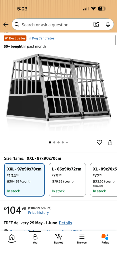 XXL double dog crate 