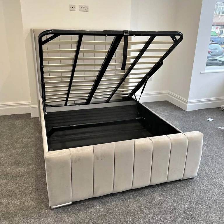 📞 Brand New Florence Bed Double Size – Penal Line Style Ottoman Storage 📦 Cheapest Price Now