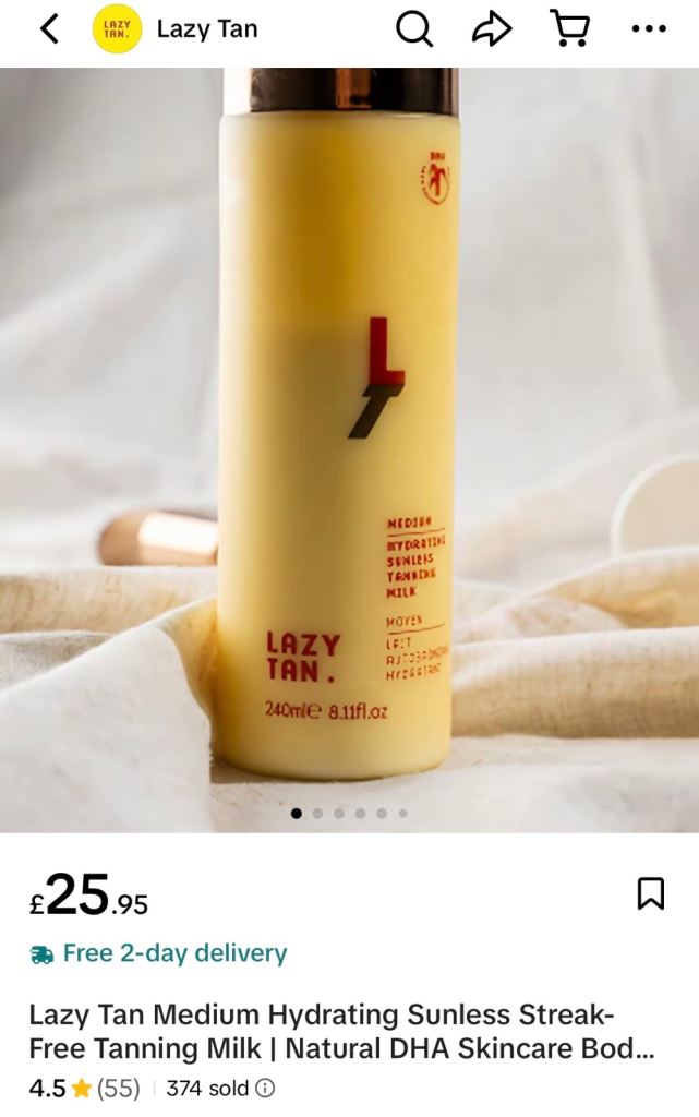 Lazy tan tanning milk 