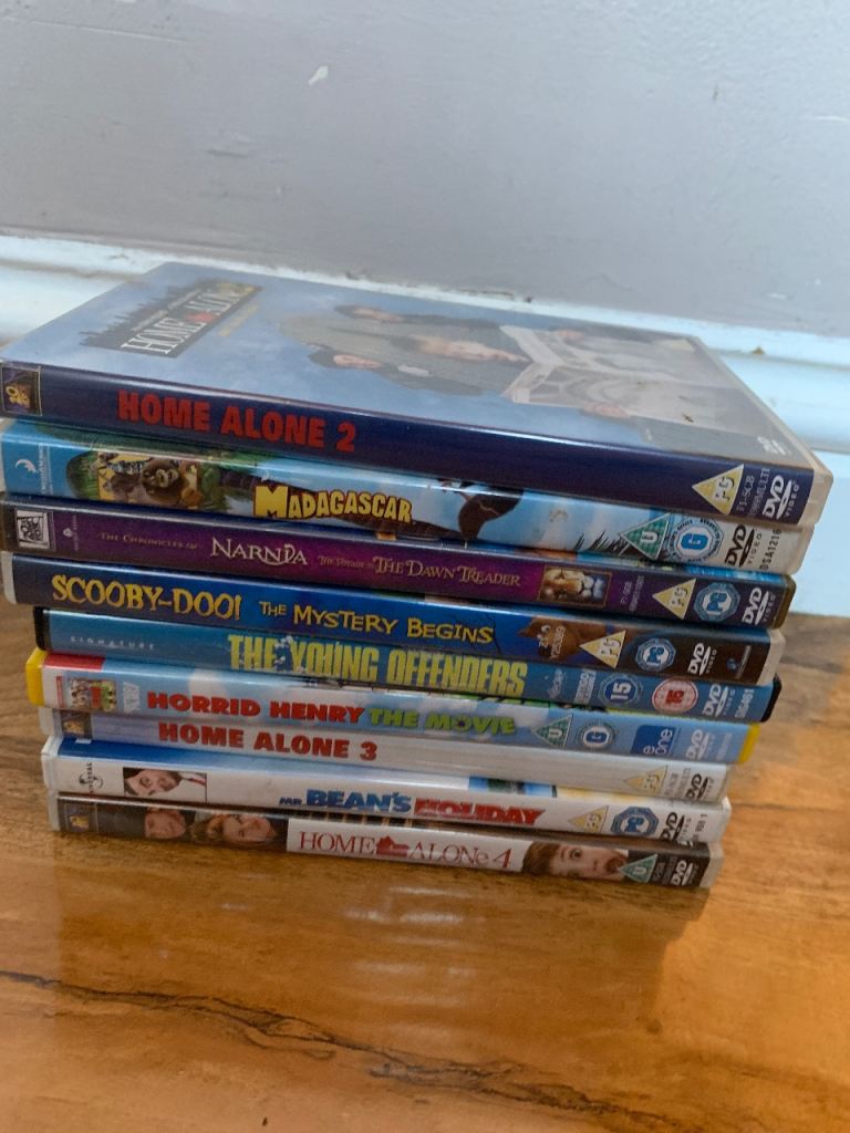 Free Bundle of 9 Kids/Family DVDs – Home Alone, Madagascar, Narnia, Scooby-Doo