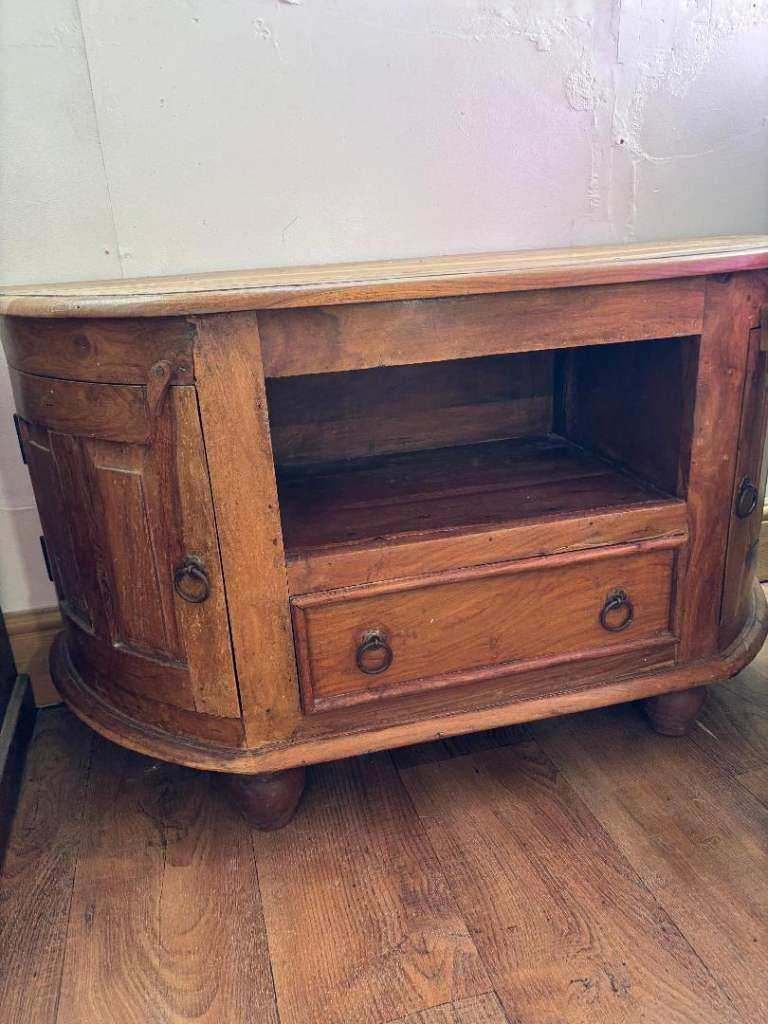 Solid Wood Corner Unit with useful side cupboards and drawer