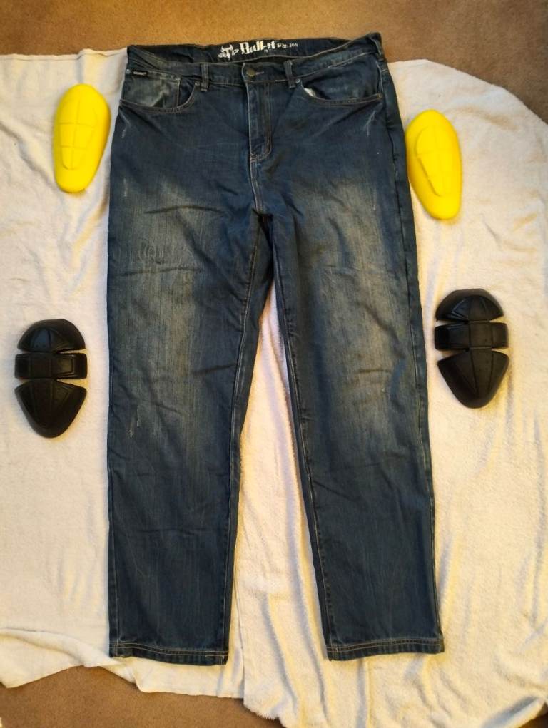 Bull-It Mens 17 SR6 CE Denim Motorcycle Jeans Blue 36" W Reg Leg 31"