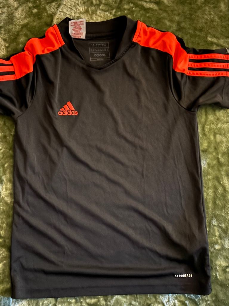 Adidas Kids Football Kit - Black and Orange, Age 11-12