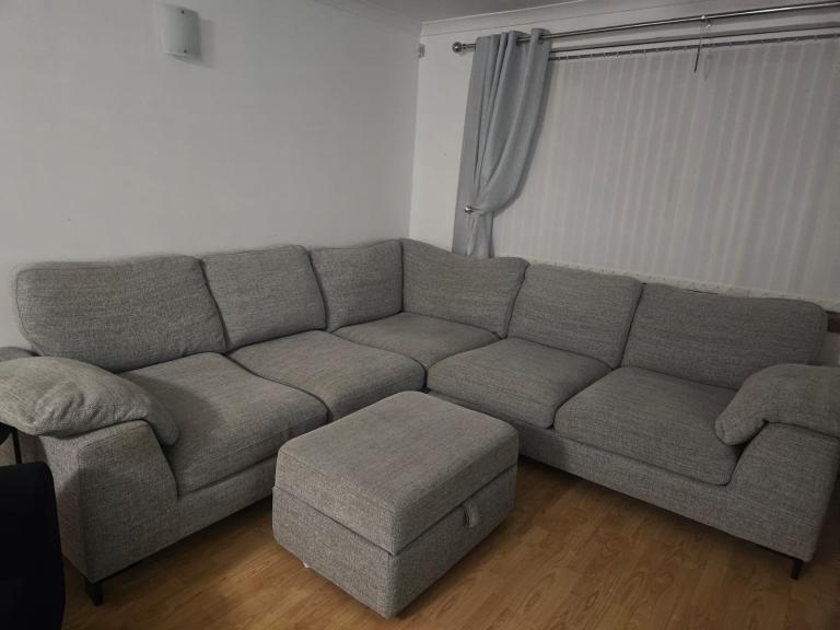 Corner sofa and foot stool 