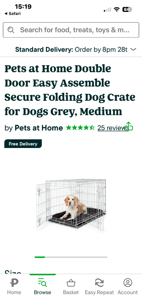 Grey pets at home dog cage