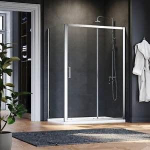 New 8mm Sliding Door Shower Enclosure + Tray 1100 x 800mm RRP £585 Our Price £420