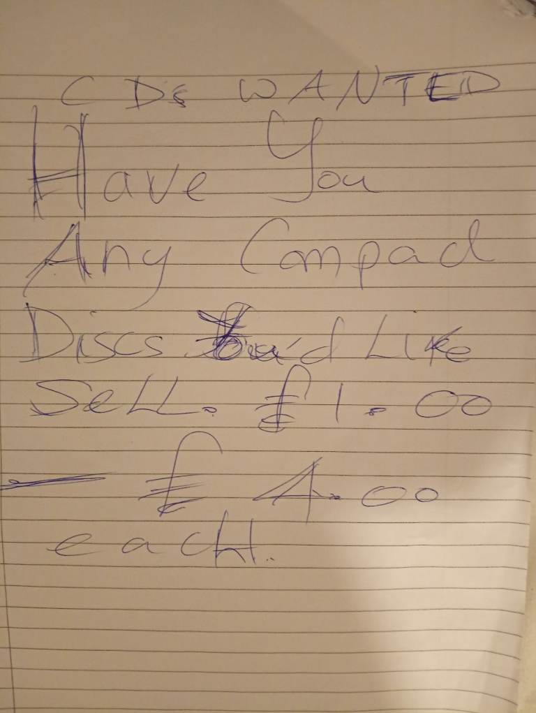 Compact disc wanted 