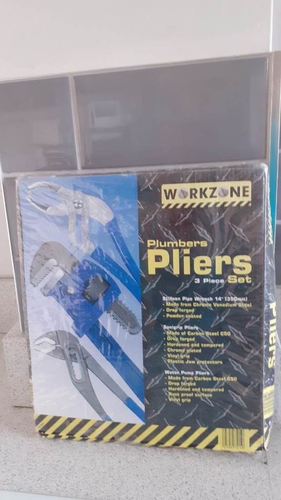 WORKZONE Plumbers Pliers 3-Piece Set – Brand New