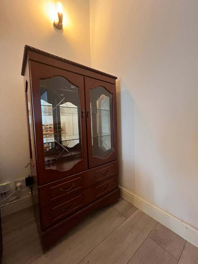 Wooden Display Cabinet with Light– £50