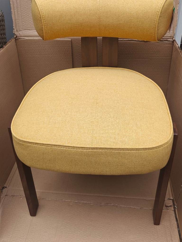 Daals Yellow Fab Waln Dinning Chair RRP £150