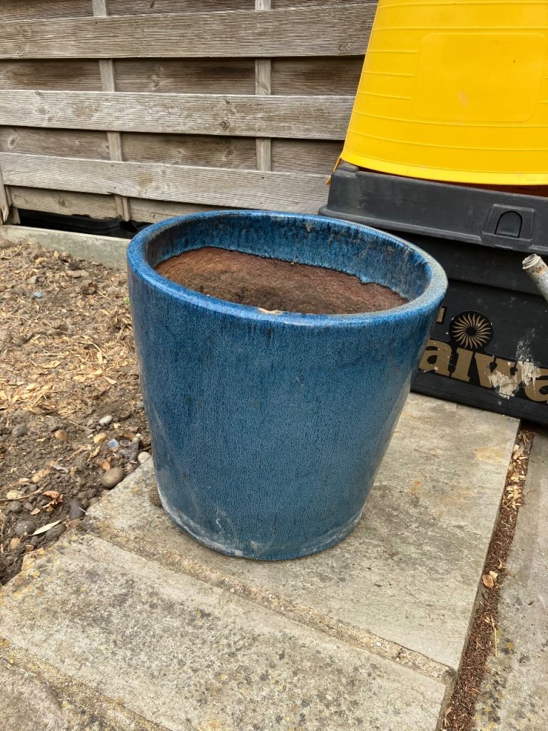 Blue plant pot