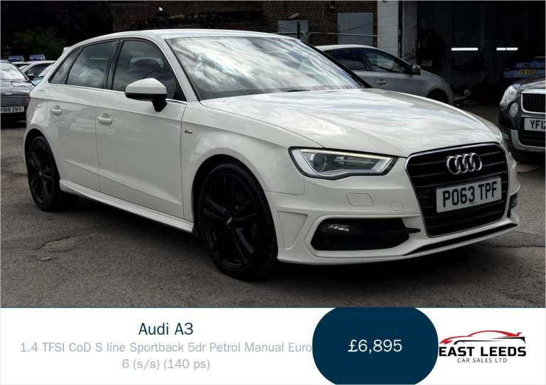 2013 Audi A3 1.4 TFSI CoD S line Sportback 5dr Petrol Manual Euro 6 (s/s) (140 ps) Hatchback Petr...