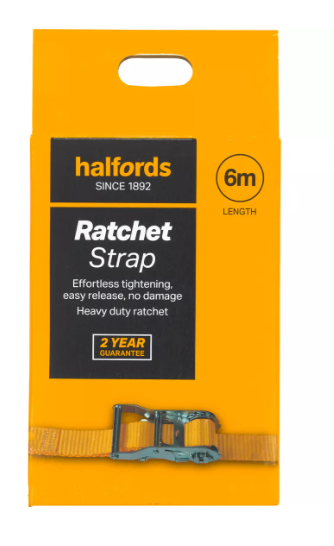 Halfords 6m Ratchet Strap – Orange – BRAND NEW