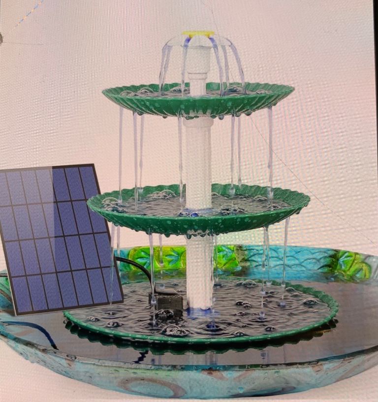 3 Tiered Solar Water Fountain, 3.5W Detachable Fountain Pumps for Garden Water Features