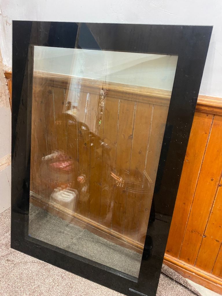 Large Black Framed Mirror – Good Condition