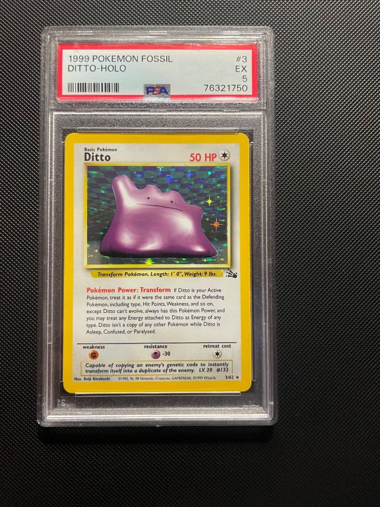 Psa 5 Ditto rare holo fossil pokemon