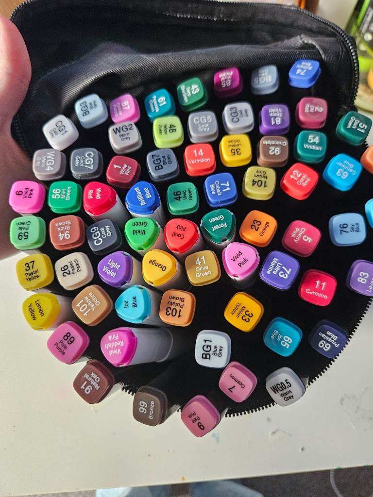 Colour pens lightly used